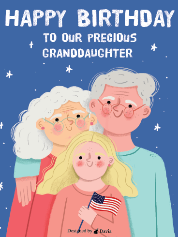 Loving Grandparents - Happy Birthday Granddaughter