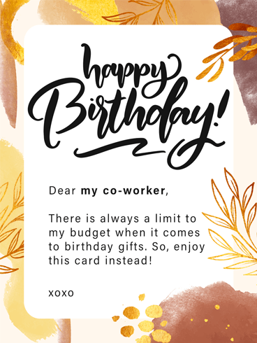 Budget Birthday –  Birthday Cards for Co-Workers