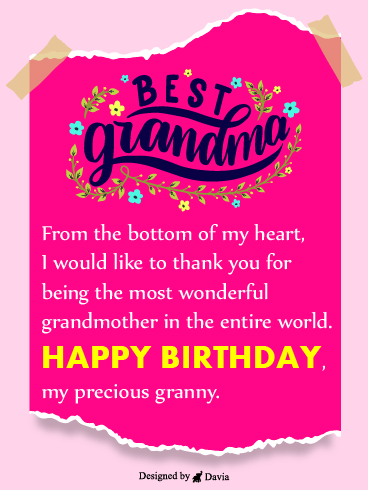 Best Granny! – Happy Birthday Grandmother Cards