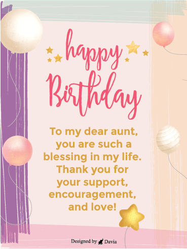 Starry Birthday – Happy Birthday Aunt Cards