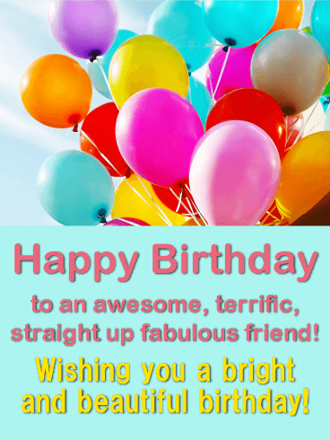 Cheerful Balloon Happy Birthday Card for Friends