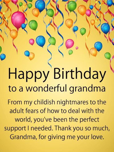 To my Perfect Supporter - Happy Birthday Card for Grandmother