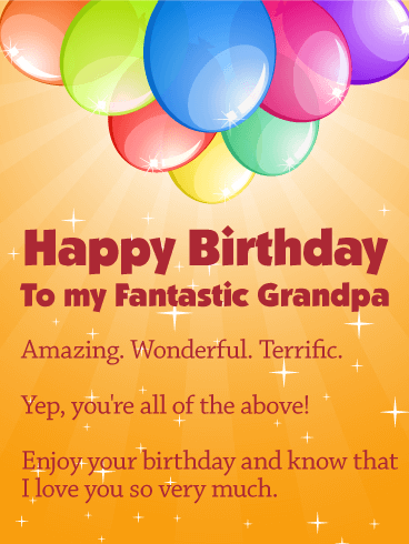 To my Fantastic Grandpa - Happy Birthday Card