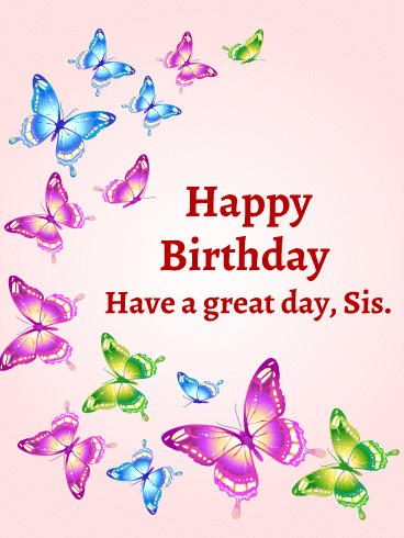 Colorful Butterflies Happy Birthday Card