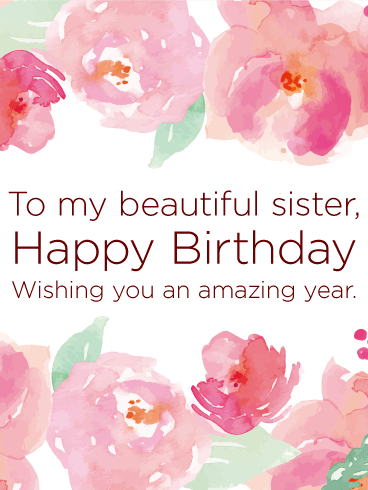 Wishing You an Amazing Year - Happy Birthday Card for Sister
