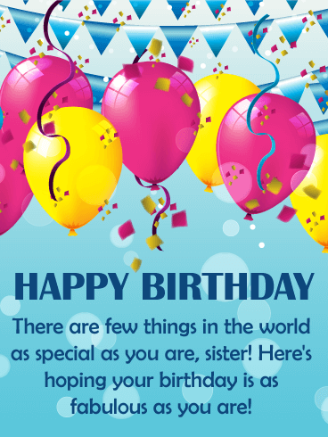 To my Fabulous Sister - Happy Birthday Wishes Card
