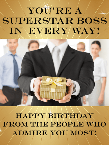 You are a Superstar! Happy Birthday Wishes Card for Boss