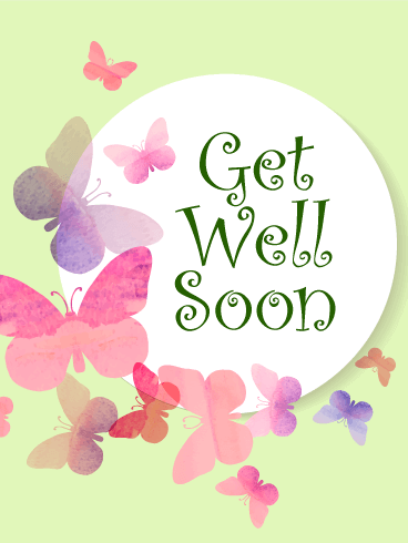 Elegant Butterflies Get Well Card