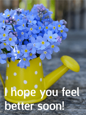 Blue Flower Get Well Card