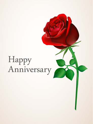 Red Rose Anniversary Card