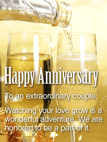 To an Extraordinary Couple - Happy Anniversary Card 