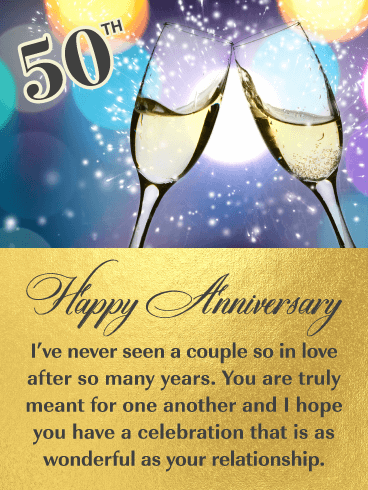 So in Love!  Happy 50th Milestone Anniversary Card for Couple