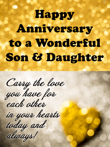 Sparkling Love - Happy Anniversary Card for Son and Daughter