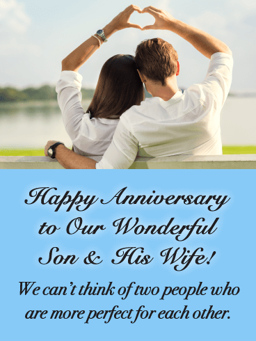 Perfect for Each Other - Happy Anniversary Card for Son and Daughter