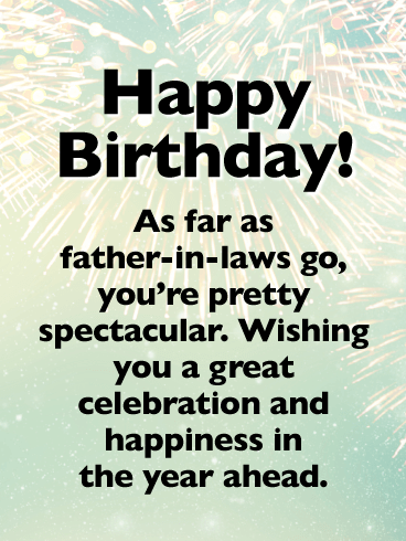 Bright Bursts- Happy Birthday Card for Father-in-Law