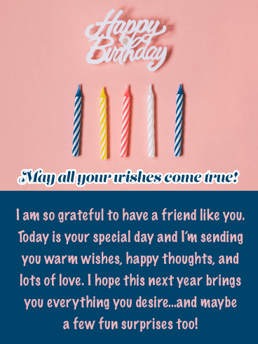Wishful Thinking - Happy Birthday Card for Friend