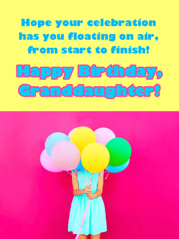 Floating on Air - Happy Birthday Cards for Granddaughter