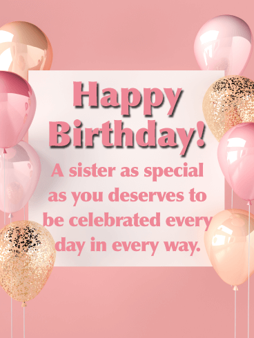 Elegant Touch - Happy Birthday Card for Sister