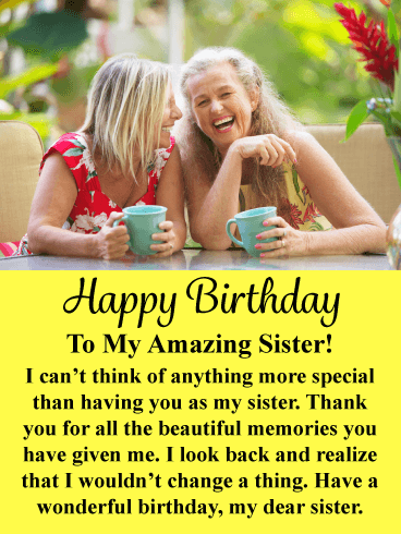 Beautiful Memories - Happy Birthday Card for Sister