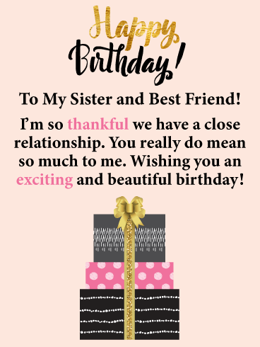 So Thankful! Happy Birthday Card for Sister