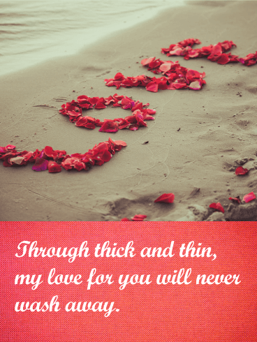 My Love Will Never Wash Away - Love Card
